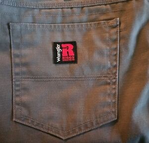 NWOT! Wrangler Riggs Workwear Gray Pants with Red Logo